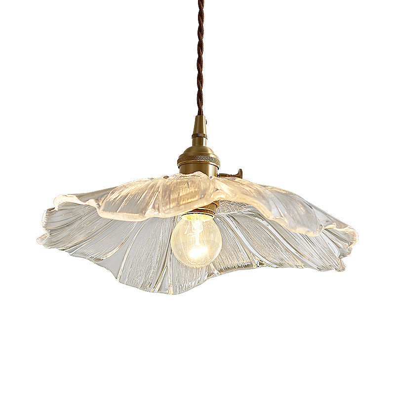 Copper & Glass Lotus Leaf Pendant Light β Nordic Luxury Chandelier - BsBuy