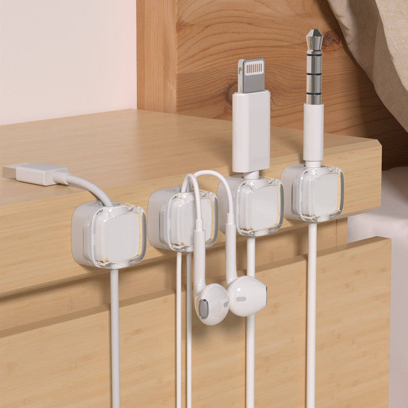 Magnetic Transparent Cable Organiser Clips – Desk & Wall Wire Management | 3-Pack | 6 Colours - BsBuy