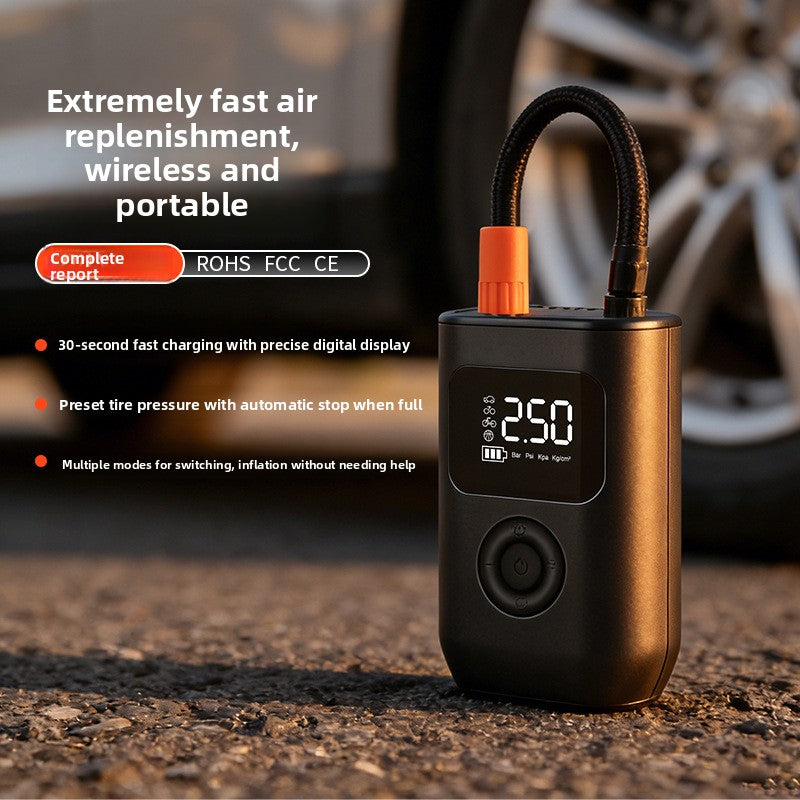 Portable Digital Car Tyre Inflator – Wireless Charging & Power Bank - BsBuy