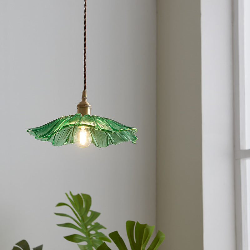 Copper & Glass Lotus Leaf Pendant Light β Nordic Luxury Chandelier - BsBuy