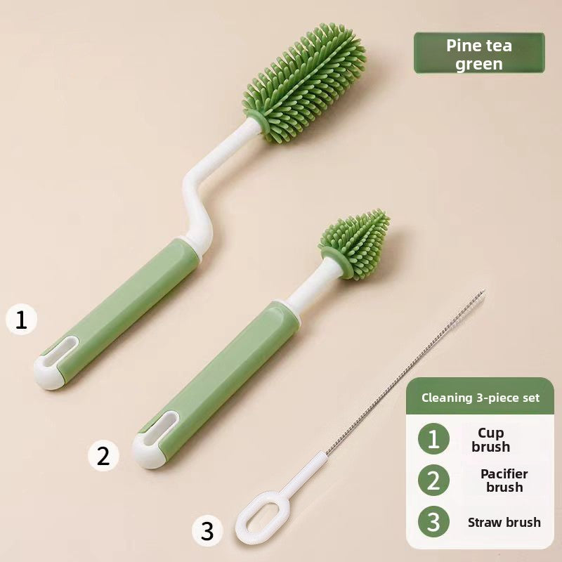 Silicone Baby Bottle Brush Set — Eco-Friendly 360° Cleaning Brushes for Bottles & Nipples - BsBuy