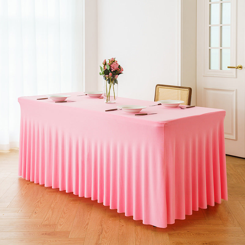 Stretch Spandex Table Cloth Rectangular, Fitted Table Cover for Weddings Parties Banquets Hotel Event Decoration - BsBuy