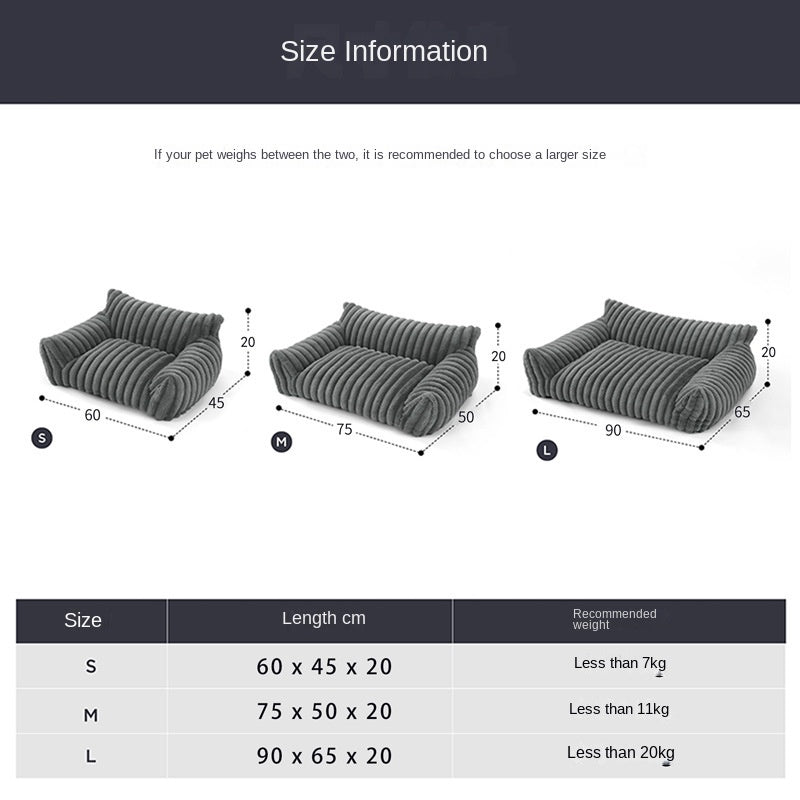 Luxury Pet Sofa Bed with Removable Washable Cover – All-Season Rabbit Fur Plush Dog Bed - BsBuy