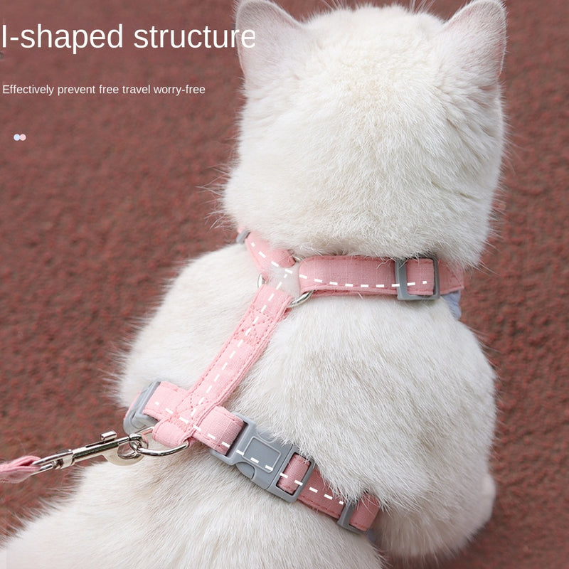 Cat traction rope to prevent breaking free cat chest harness for outdoor walking cat rope - BsBuy