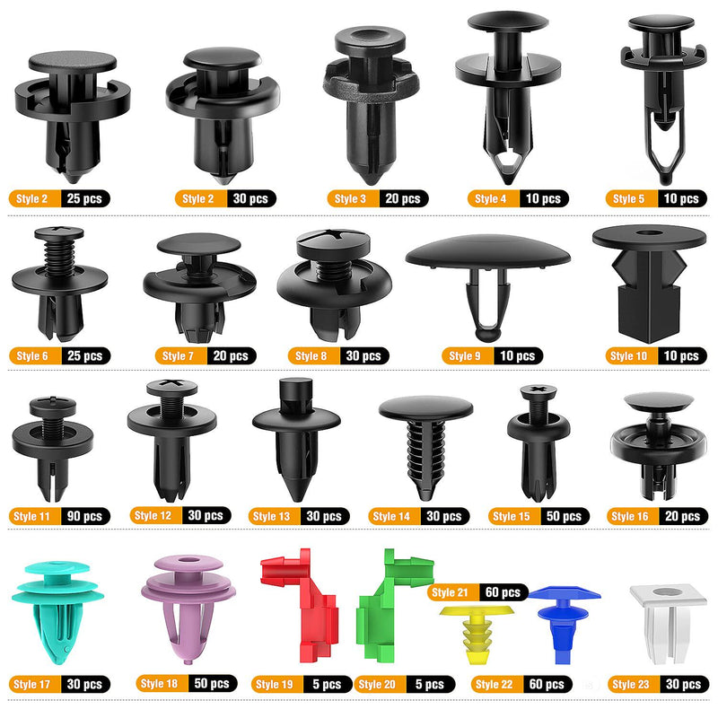 Automotive Plastic Fastener Clips Assortment Kit | 19 Varieties - BsBuy