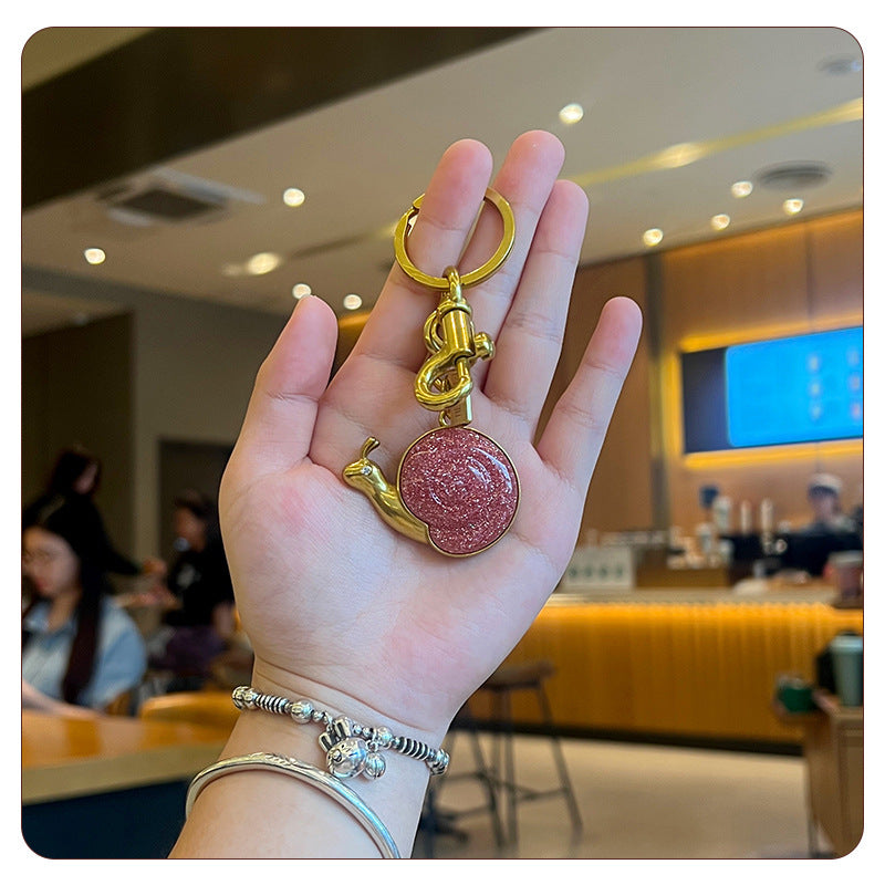 Snail Keychain for Women's Bags, Elegant Car Key Accessory, Perfect Valentine's Day Gift - BsBuy