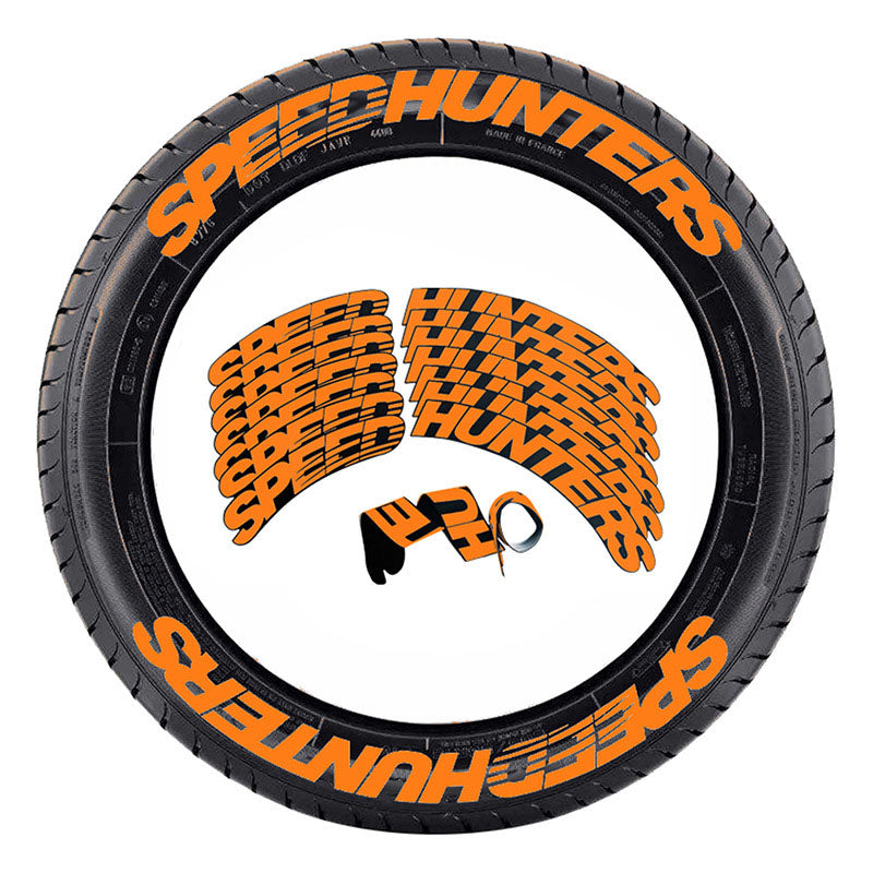 Tire sticker letter car motorcycle tire decoration - 8 groups SPEEDHUNTERS orange