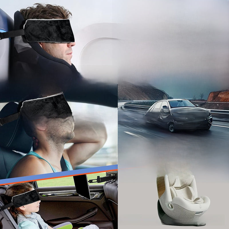 Decompression Headband – Soft Velvet Pressure Relief Eye Mask & Travel Headband | Black & Grey