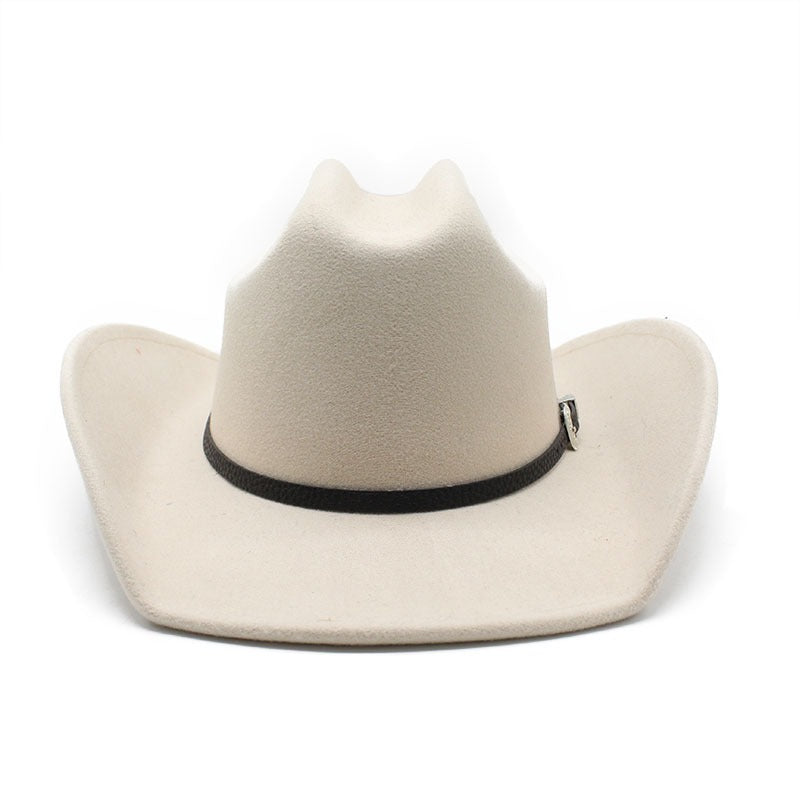 Luxury Wool Cowboy Top Hat — Wide Brim Rolled Eave Unisex Hat | 4 Colours | Size M - BsBuy