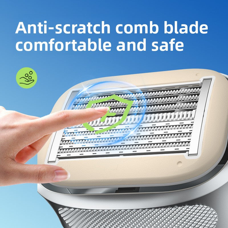 8-Layer Blade Manual Shaver – Precision Hair Removal with Travel Case - BsBuy