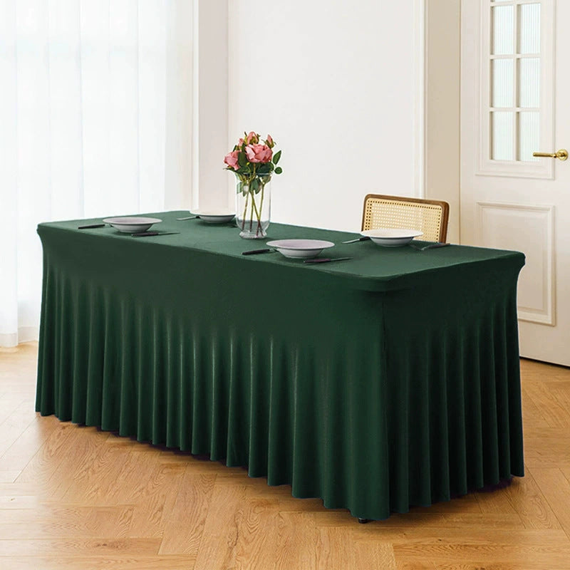 Stretch Spandex Table Cloth Rectangular, Fitted Table Cover for Weddings Parties Banquets Hotel Event Decoration - BsBuy