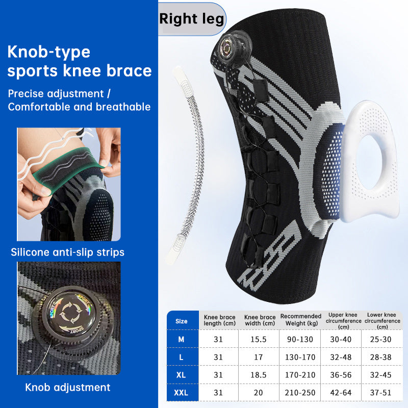 Adjustable Knob Knee Brace with Spring Support — Non-Slip Compression Sports Protector | Left & Right | M–2XL - BsBuy