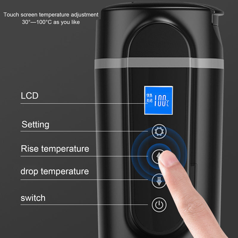 Car Electric Heating Cup – 420ml Smart Mug with Temperature Control, 12V/24V - BsBuy