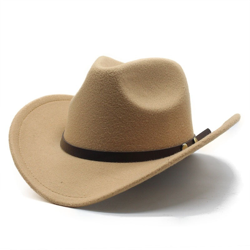 Western Wide-Brim Jazz Hat — Felt & Satin Unisex Cowboy Hat | 8 Colours | One Size