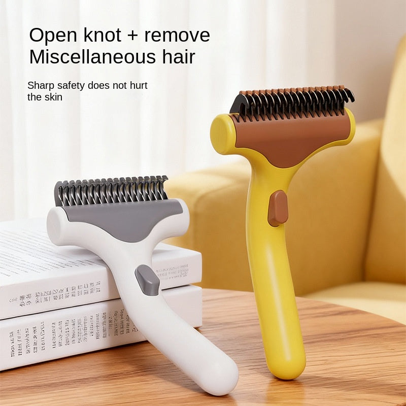 Pet Self-Cleaning Detangling Brush β One-Button Hair Removal Comb for Cats & Dogs - BsBuy