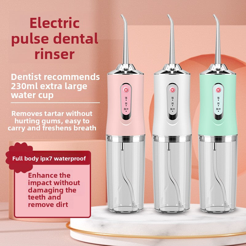 Electric Dental Flosser & Portable Oral Irrigator – IPX6 Waterproof, 15+ Day Battery | 4 Colours