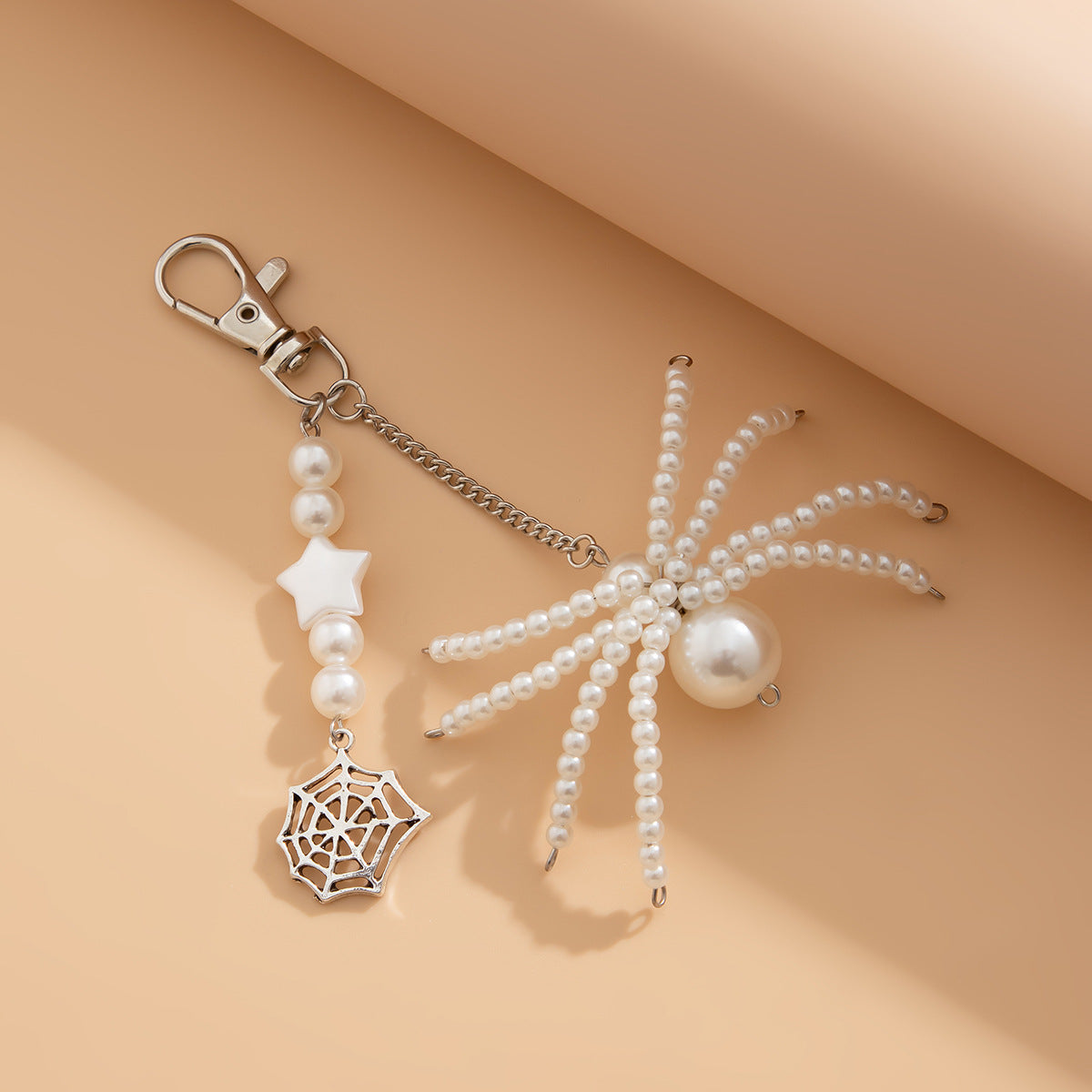 Sunflower Crystal Keychain Set — 3-Piece Pearl, Spider & Floral Accessory Collection - BsBuy