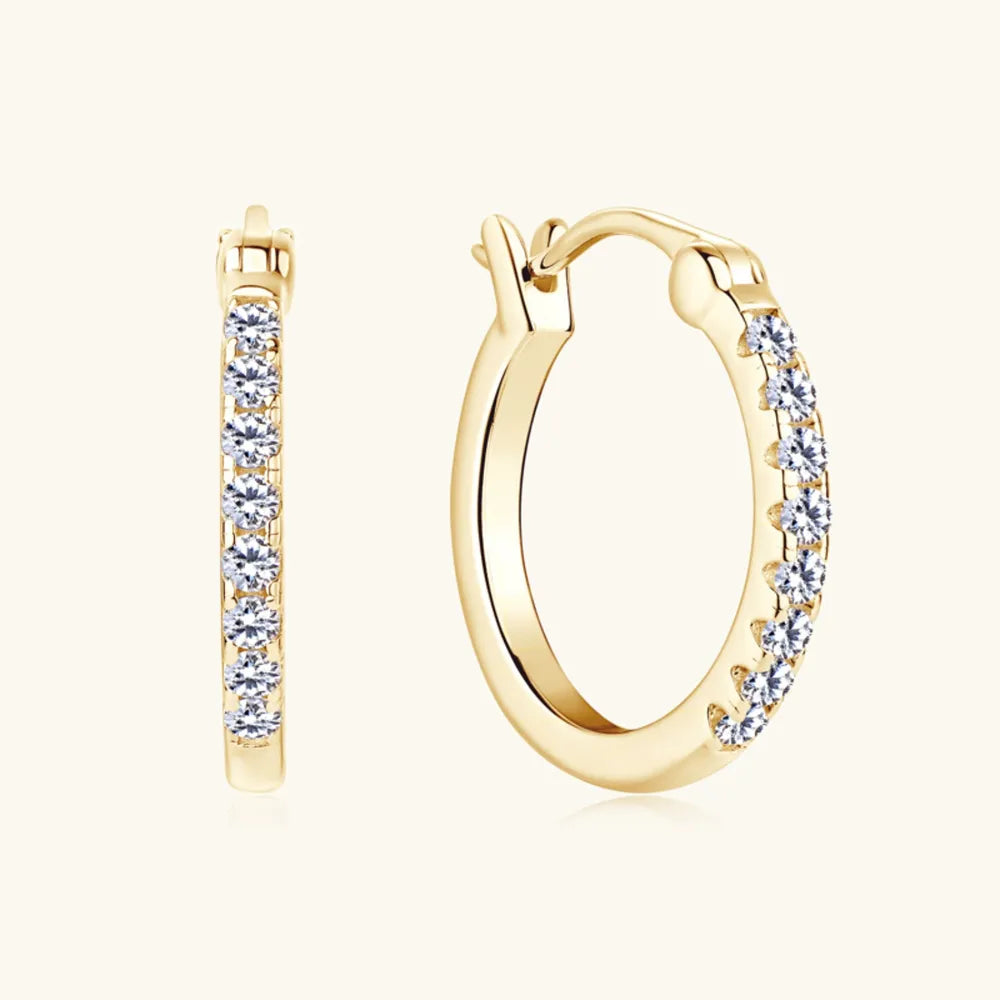 0.4 Carat Moissanite Huggie Earrings — S925 Sterling Silver | D Colour VVS1 | Gold & Silver - BsBuy