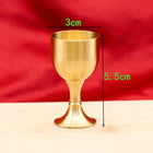 Copper Wine Cup Set - Large, Medium, Small - Pure Brass Antique Stemmed Cup for Offering, Feng Shui God of Wealth, Water Cup - BsBuy