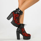 Vintage Lace Platform Ankle Boots
