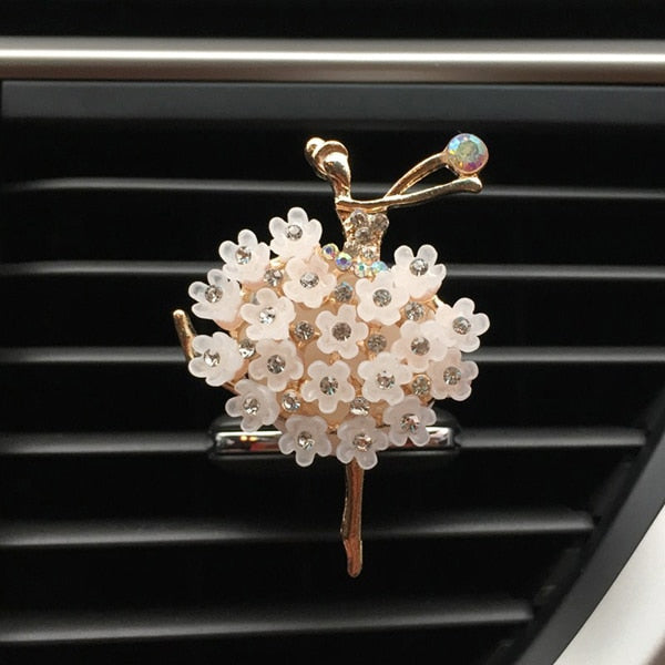 Car Aroma Diffuser Fragrance For Car Flavoring Air Fresheners Auto Perfume Car Smell Vent Clip Ballet Bling Car Accessory Girls - BsBuy
