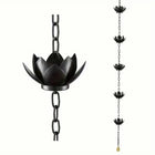 Metal Lotus Rain Chain for Gutters, 8.5ft Decorative Downspout Extension, Garden Outdoor Water Feature, Rust Resistant - BsBuy