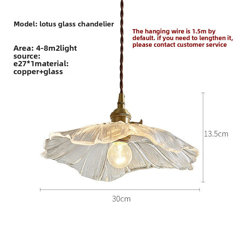 Copper & Glass Lotus Leaf Pendant Light – Nordic Luxury Chandelier - BsBuy