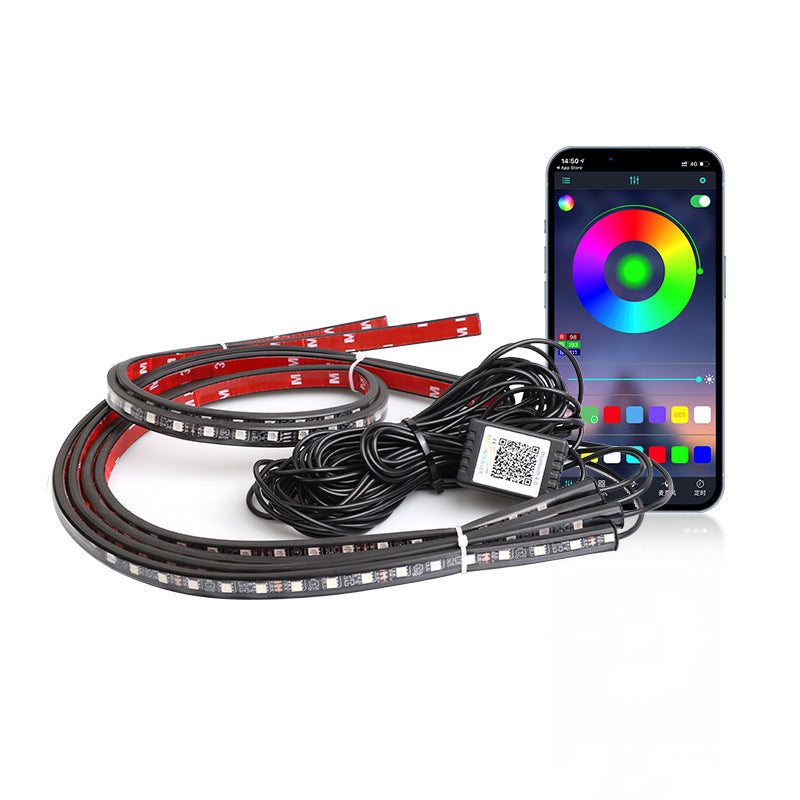 Car LED Atmosphere Light Strip with Voice Control and Bluetooth APP - BsBuy