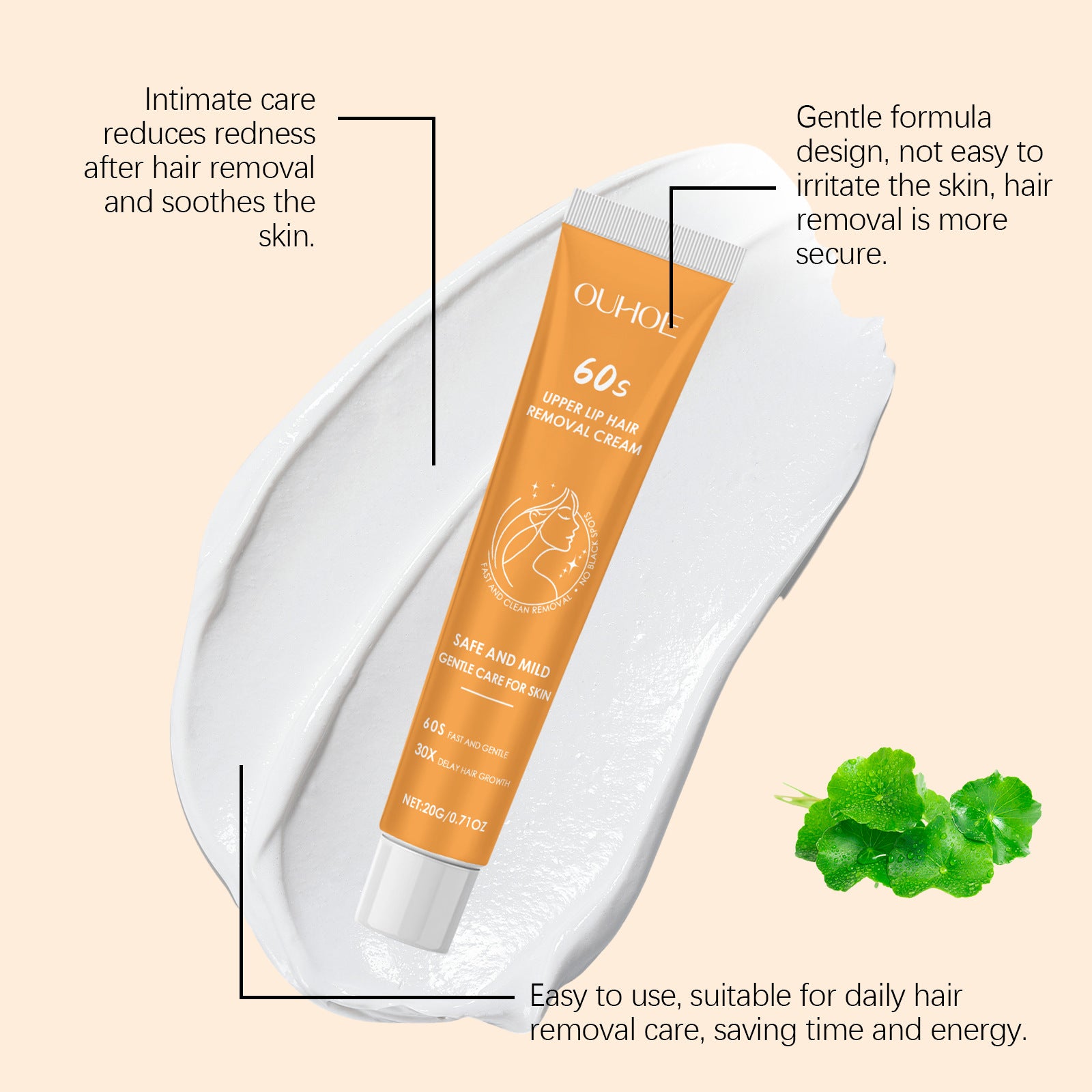 Gentle Hair Removal Cream – Face & Full Body Depilatory - BsBuy
