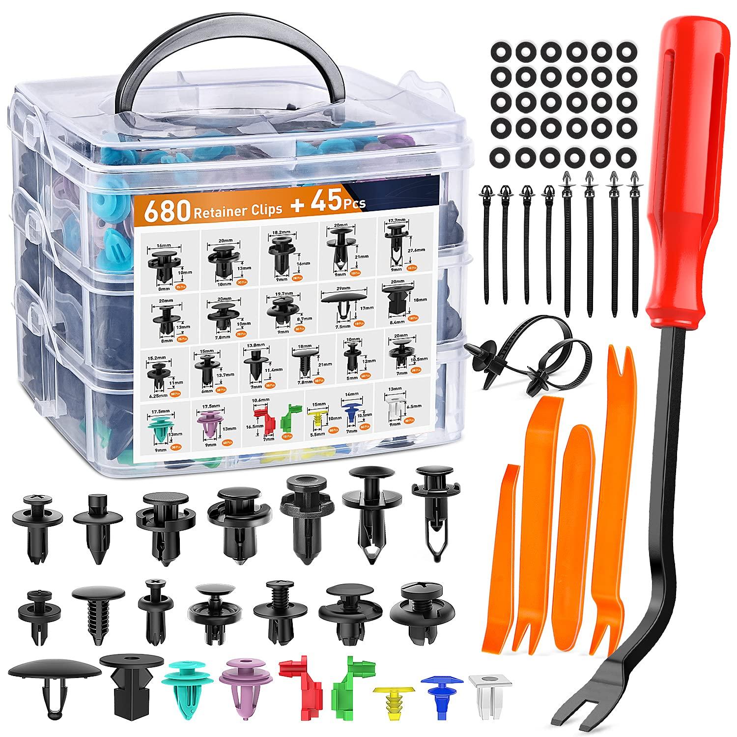 Automotive Plastic Fastener Clips Assortment Kit | 19 Varieties - BsBuy