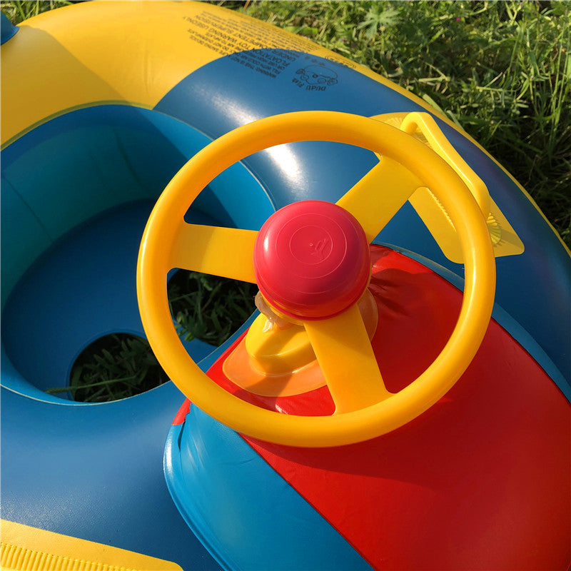 Infant and toddler swimming ring car swimming ring with steering wheel seat ring baby seat ring inflatable swimming ring - BsBuy