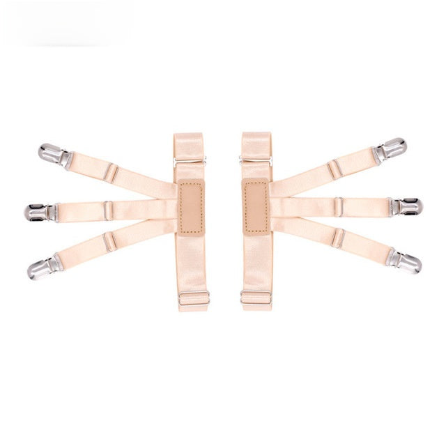 Adjustable Shirt Garter & Anti-Slip Clips | Men & Women | 6-Clip Set - BsBuy