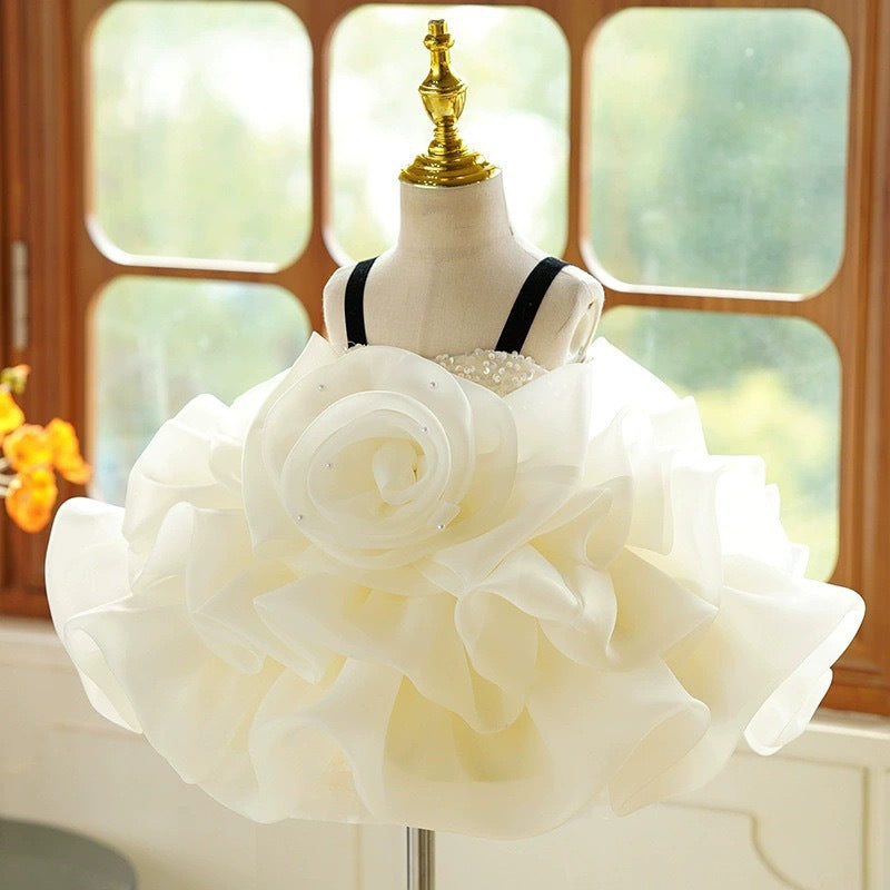 Summer Girls' Dress Mesh Puffy Strap Princess Dress Baby Birthday Formal Dress - BsBuy