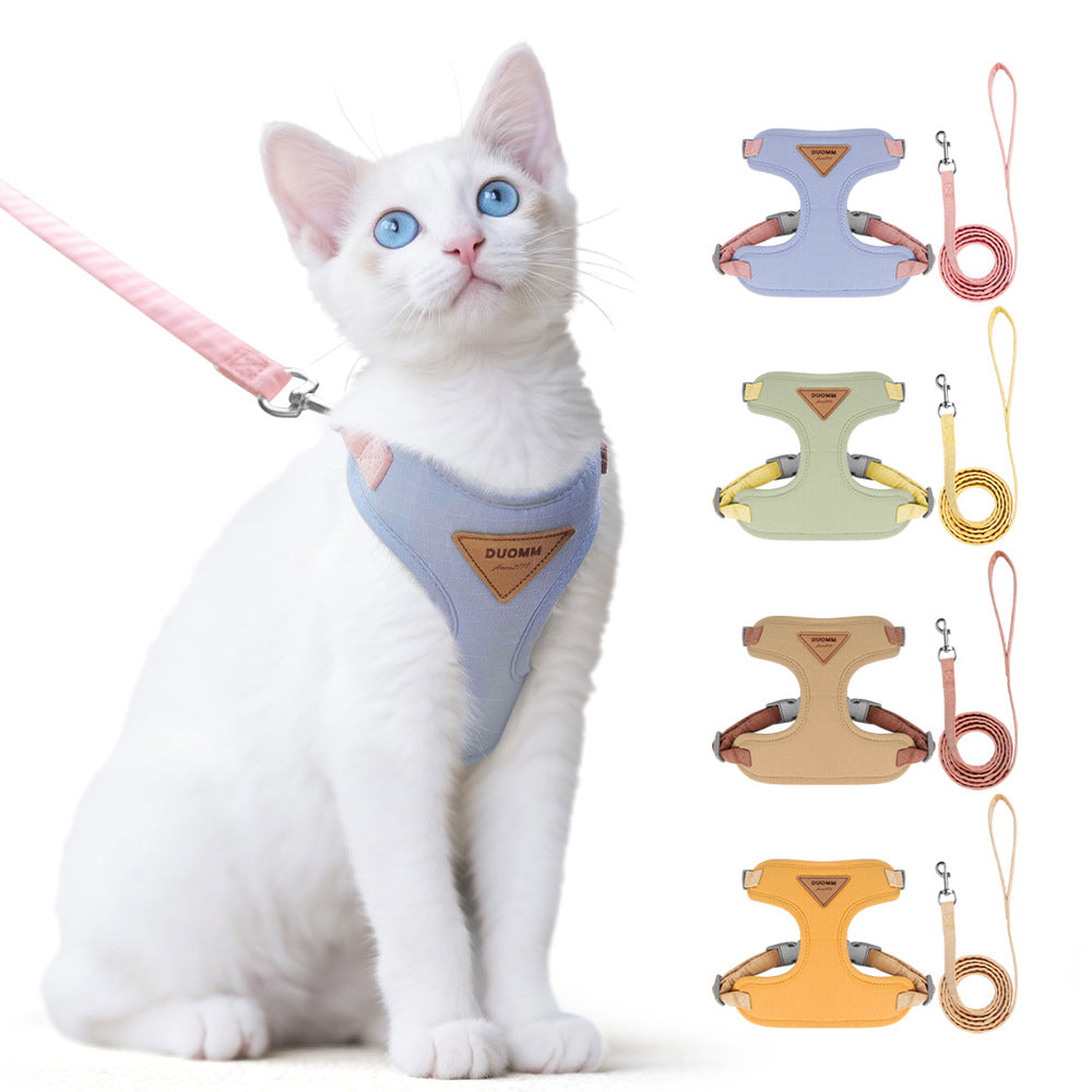 Cat traction rope to prevent breaking free cat chest harness for outdoor walking cat rope - BsBuy