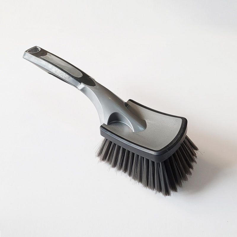 Soft Car Tyre & Wheel Brush Cleaning Tool – Scratch-Free PBT Bristles | 26x7cm | Space Grey - BsBuy