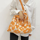 New Flower Bag Knitted Bag Large Capacity Tote Bag Student Shoulder Bag Woolen Bag Trendy Girl - BsBuy