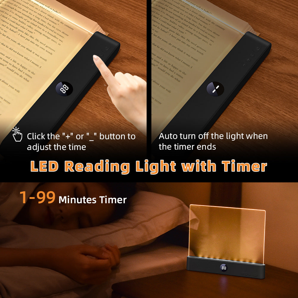 1200mAh battery + 3 color temperatures + brightness adjustment + timer off LED Reading Light  USB Powered Night Light - BsBuy