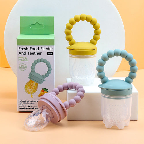 Baby Silicone Fruit Feeder & Teething Pacifier — Safe Food-Grade Soother for 0–3 Years - BsBuy