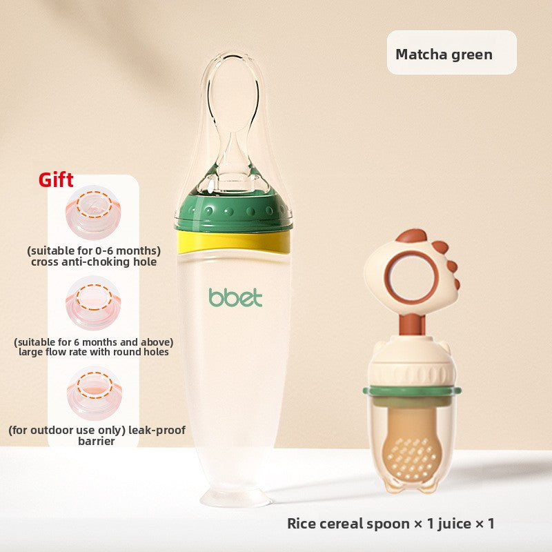 Silicone Squeeze Feeding Spoon Bottle — Food-Grade Baby Weaning Feeder from 3 Months+ - BsBuy