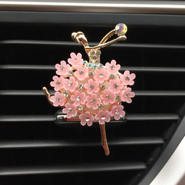 Car Aroma Diffuser Fragrance For Car Flavoring Air Fresheners Auto Perfume Car Smell Vent Clip Ballet Bling Car Accessory Girls - BsBuy