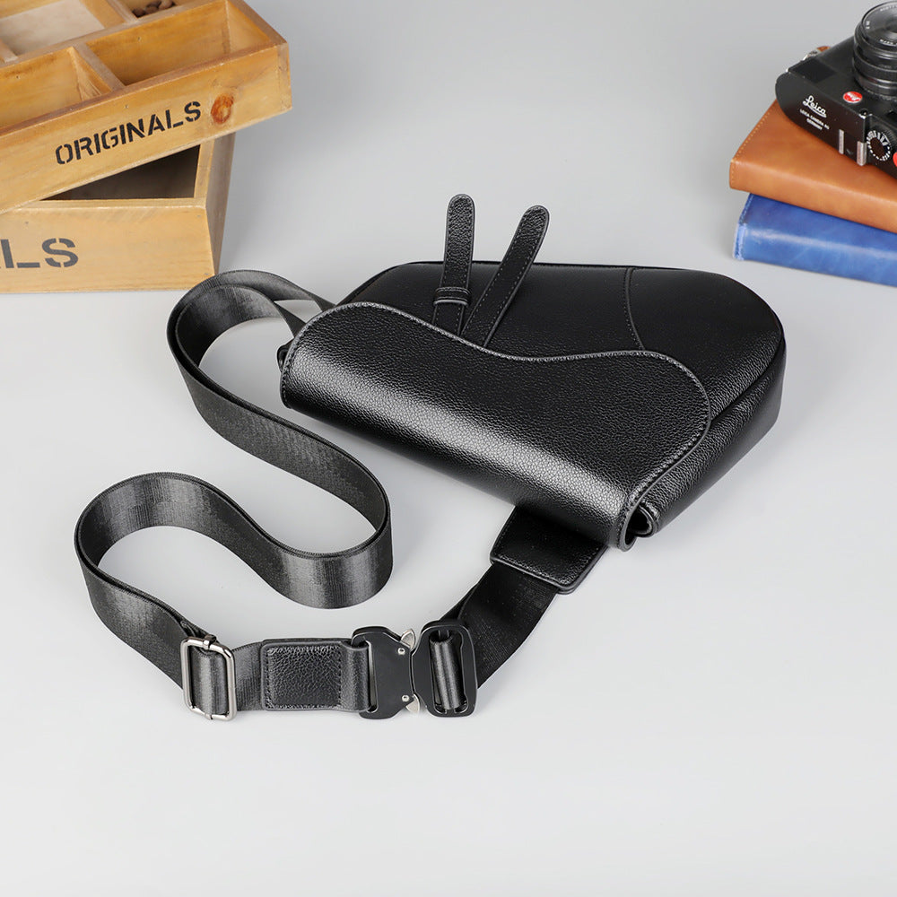 Shoulder bag saddle bag zipper diagonal cross bag men's bag - BsBuy