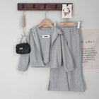 Solid Color Long Sleeve Hooded Set for Girls, Three-Piece Outfit with Tank Top, Hoodie, and Flared Pants - BsBuy