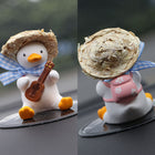 Straw Hat Glasses Duck Car Ornaments Straw Hat Local Tyrant Duck Car Ornaments Creative Straw Hat Swing Duck Car Pendant - BsBuy