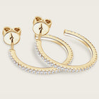 Moissanite C-Hoop Earrings — S925 Sterling Silver | D Colour VVS1 | Architectural Elegance - BsBuy