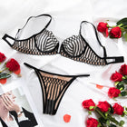 Shell Lace Bra Set - Ultra-thin Mesh Embroidered Underwire Gathered Sexy Deep U Transparent Bra Suit - BsBuy