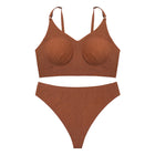 Seamless Gathering Bra & Thong Set | Wire-Free 3/4 Cup | All-Season Comfort