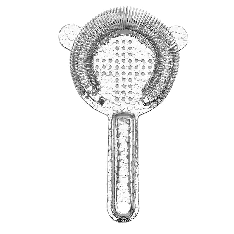 304 Stainless Steel Cocktail Ice Strainer — Spring-Loaded Cross Pattern Filter | Natural, Black, Gold & Rose Gold - BsBuy