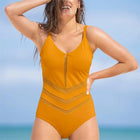 Women's Bikini Mesh Splice One-Piece Swimsuit Backless Sexy - BsBuy