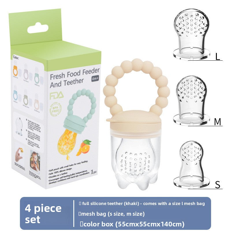 Baby Silicone Fruit Feeder & Teething Pacifier — Safe Food-Grade Soother for 0–3 Years - BsBuy