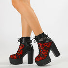 Vintage Lace Platform Ankle Boots